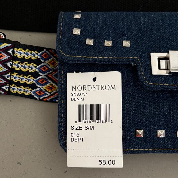 Denim Guitar Strap Steve Madden Belt Bag NWT - Picture 2 of 7